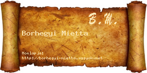 Borhegyi Mietta névjegykártya